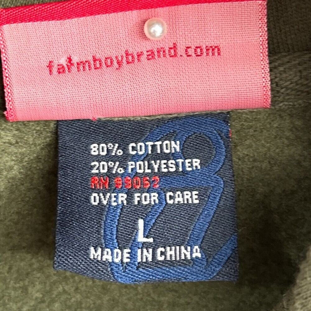 Farm Boy Zip Hoodie Olive Green Graphic Heavy Sweatshirt Adult Size L Workwear - Picture 7 of 12
